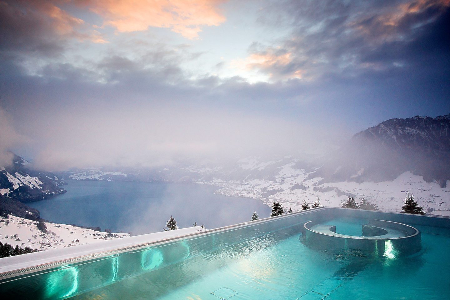 Hotel Villa Honegg Switzerland rooftop swimming pool