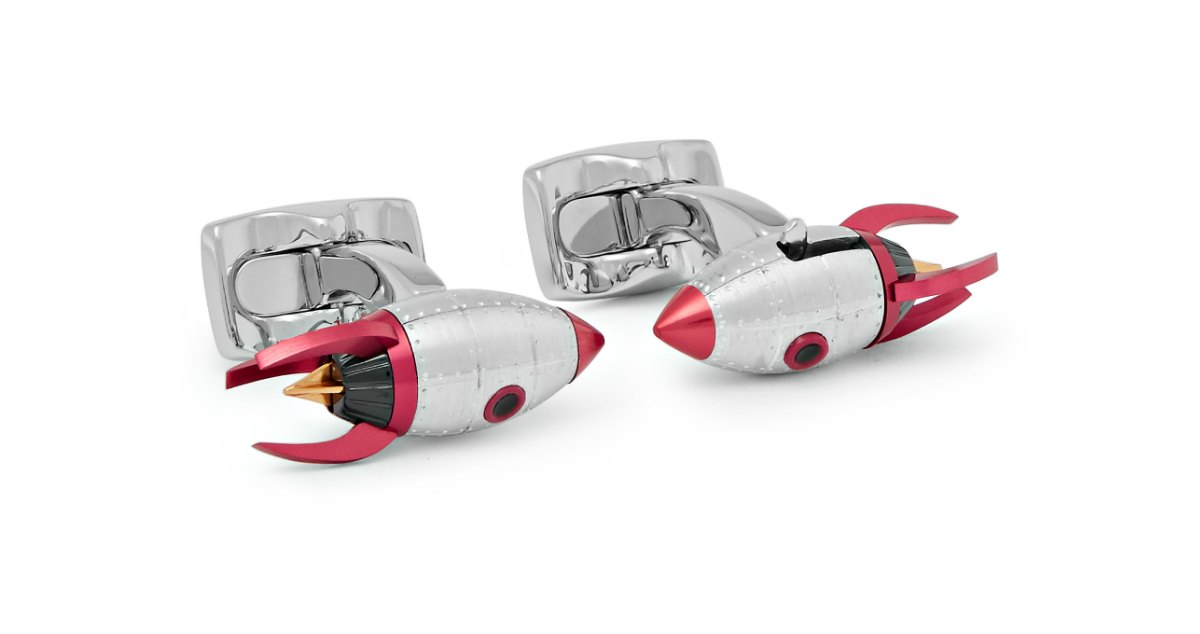 Deakin & Francis Rocket Silver-Tone And Enamel Cufflinks